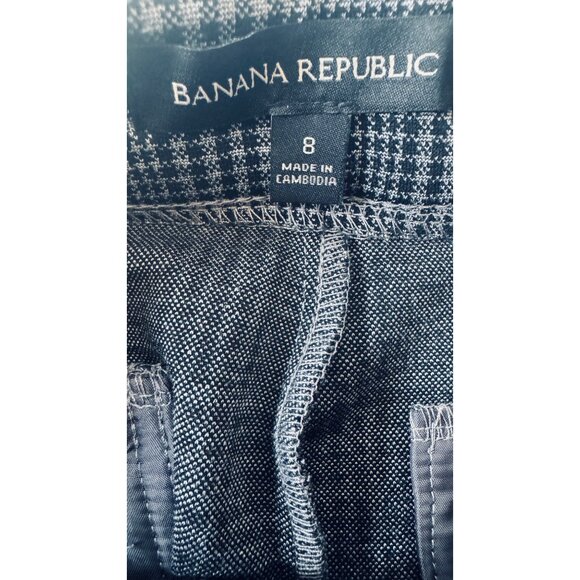 NWT Size 8 Banana Republic Plaid Work Trousers Gray & Charcoal Office Pant - Picture 5 of 16